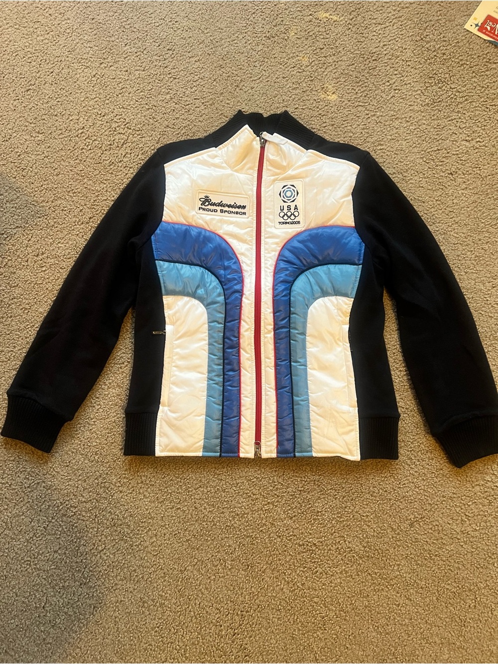Roots Women's Ski Jacket in Black, White & Blue